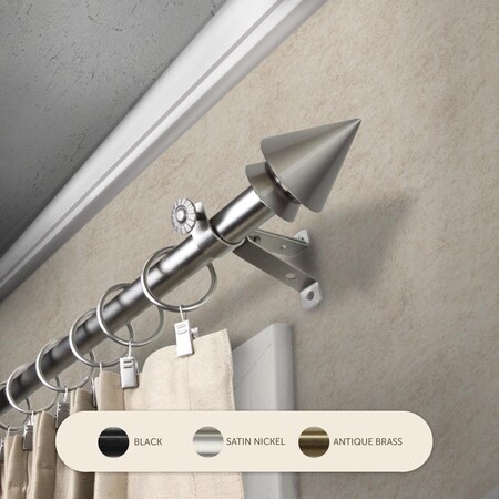 Kd 0.8125 in. Jacob Curtain Rod with 66 to 120 in. Extension, Satin Nickel KD3724026